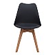 Καρέκλα τραπεζαρίας Viva Megapap PP - PU μαύρο - ξύλινο φυσικό πόδι 48,5x54x80εκ.
