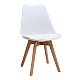 Καρέκλα τραπεζαρίας Viva Megapap PP - PU λευκό - ξύλινο φυσικό πόδι 48,5x54x80εκ.
