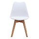 Καρέκλα τραπεζαρίας Viva Megapap PP - PU λευκό - ξύλινο φυσικό πόδι 48,5x54x80εκ.