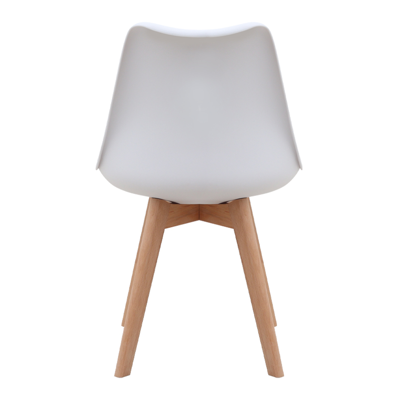 Καρέκλα τραπεζαρίας Viva Megapap PP - PU λευκό - ξύλινο φυσικό πόδι 48,5x54x80εκ.