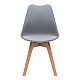 Καρέκλα τραπεζαρίας Viva Megapap PP - PU γκρι - ξύλινο φυσικό πόδι 48,5x54x80εκ.