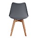 Καρέκλα τραπεζαρίας Viva Megapap PP - PU γκρι - ξύλινο φυσικό πόδι 48,5x54x80εκ.