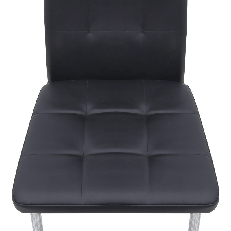 Καρέκλα τραπεζαρίας Rosa Megapap μαύρο PU - μεταλλικό πόδι χρωμίου 41x48x98εκ.