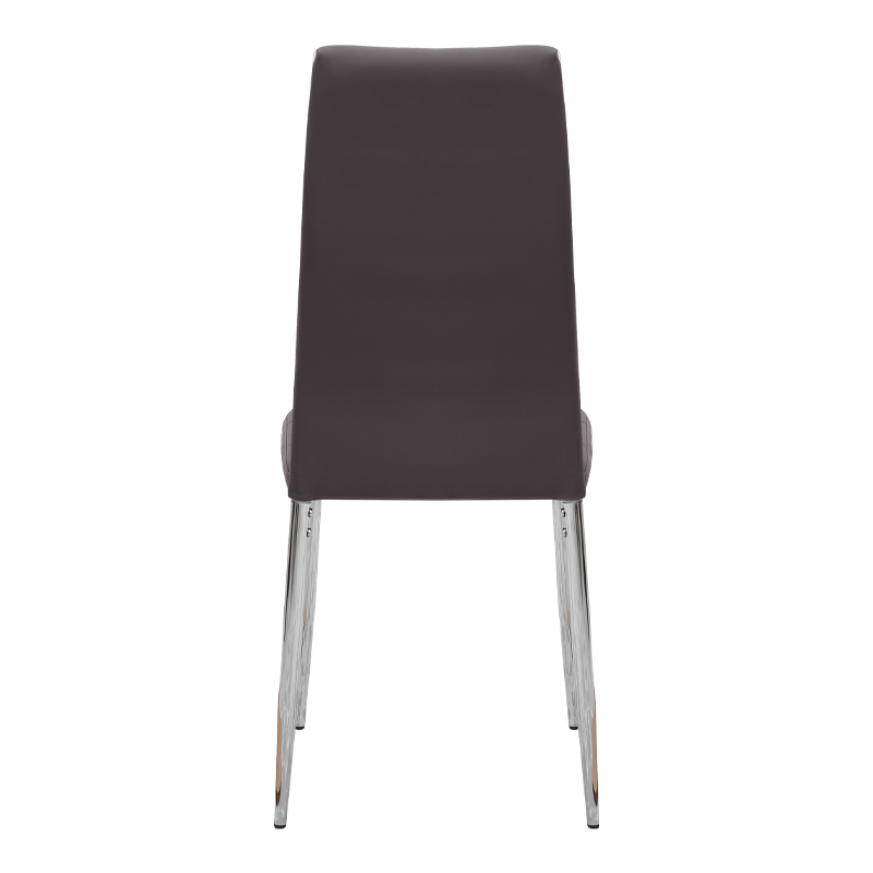 Καρέκλα τραπεζαρίας Rosa Megapap καφέ PU - μεταλλικό πόδι χρωμίου 41x48x98εκ.