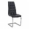 Καρέκλα τραπεζαρίας Vela Megapap μαύρο PU - μεταλλική βάση χρωμίου 41x61x107εκ.