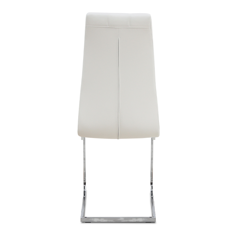 Καρέκλα τραπεζαρίας Vela Megapap λευκό PU - μεταλλική βάση χρωμίου 41x61x107εκ.