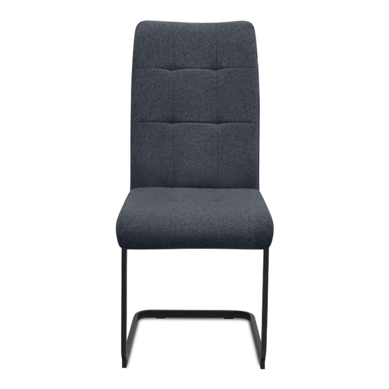 Καρέκλα τραπεζαρίας Laura Megapap ανθρακί ύφασμα - μεταλλική μαύρη βάση 42x58x98εκ.