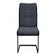 Καρέκλα τραπεζαρίας Laura Megapap ανθρακί ύφασμα - μεταλλική μαύρη βάση 42x58x98εκ.