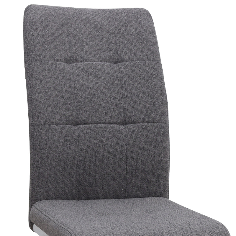 Καρέκλα τραπεζαρίας Laura Megapap γκρι ύφασμα - μεταλλική βάση χρωμίου 42x58x98εκ.