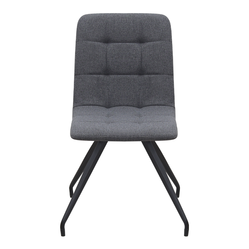 Καρέκλα τραπεζαρίας Bianca Megapap γκρι ύφασμα - μεταλλικό μαύρο πόδι 43x56x84εκ.