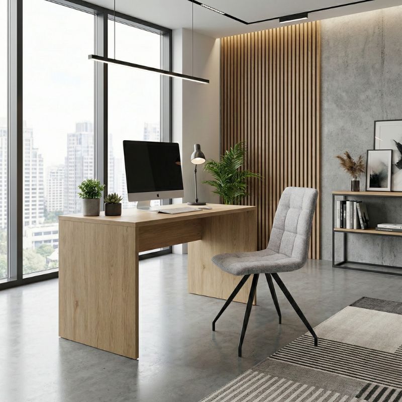 Καρέκλα τραπεζαρίας Bianca Megapap μπεζ ύφασμα - μεταλλικό μαύρο πόδι 43x56x84εκ.