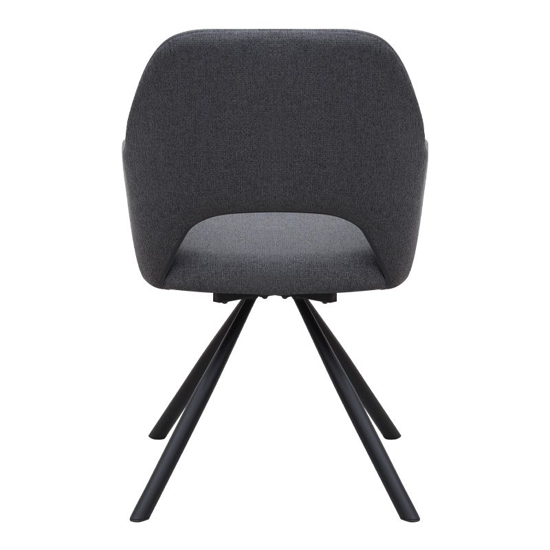 Πολυθρόνα τραπεζαρίας Gabriel Megapap γκρι ύφασμα - μεταλλικό μαύρο πόδι 58x60x85εκ.