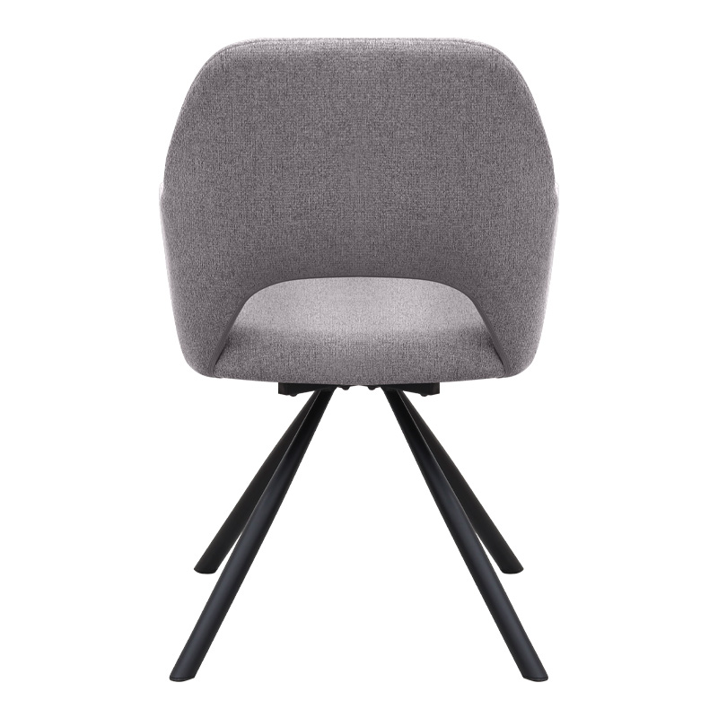 Πολυθρόνα τραπεζαρίας Gabriel Megapap μπεζ ύφασμα - μεταλλικό μαύρο πόδι 58x60x85εκ.