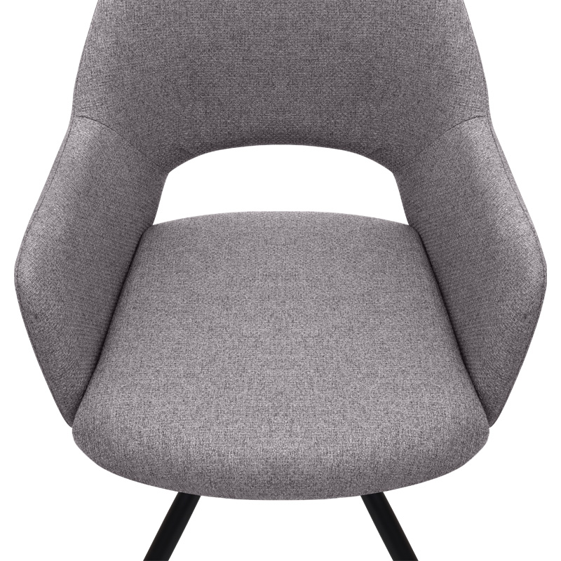 Πολυθρόνα τραπεζαρίας Gabriel Megapap μπεζ ύφασμα - μεταλλικό μαύρο πόδι 58x60x85εκ.