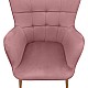 Πολυθρόνα - Μπερζέρα με υποπόδιο Lily Megapap σάπιο μήλο βελούδο - μεταλλικό πόδι χρώμα φυσικό 70x62x98εκ.