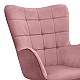 Πολυθρόνα - Μπερζέρα με υποπόδιο Lily Megapap σάπιο μήλο βελούδο - μεταλλικό πόδι χρώμα φυσικό 70x62x98εκ.