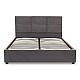 Κρεβάτι Kingston Megapap βελούδινο με αποθηκευτικό χώρο χρώμα ανθρακί 160x200εκ.