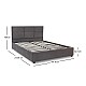 Κρεβάτι Kingston Megapap βελούδινο με αποθηκευτικό χώρο χρώμα ανθρακί 160x200εκ.