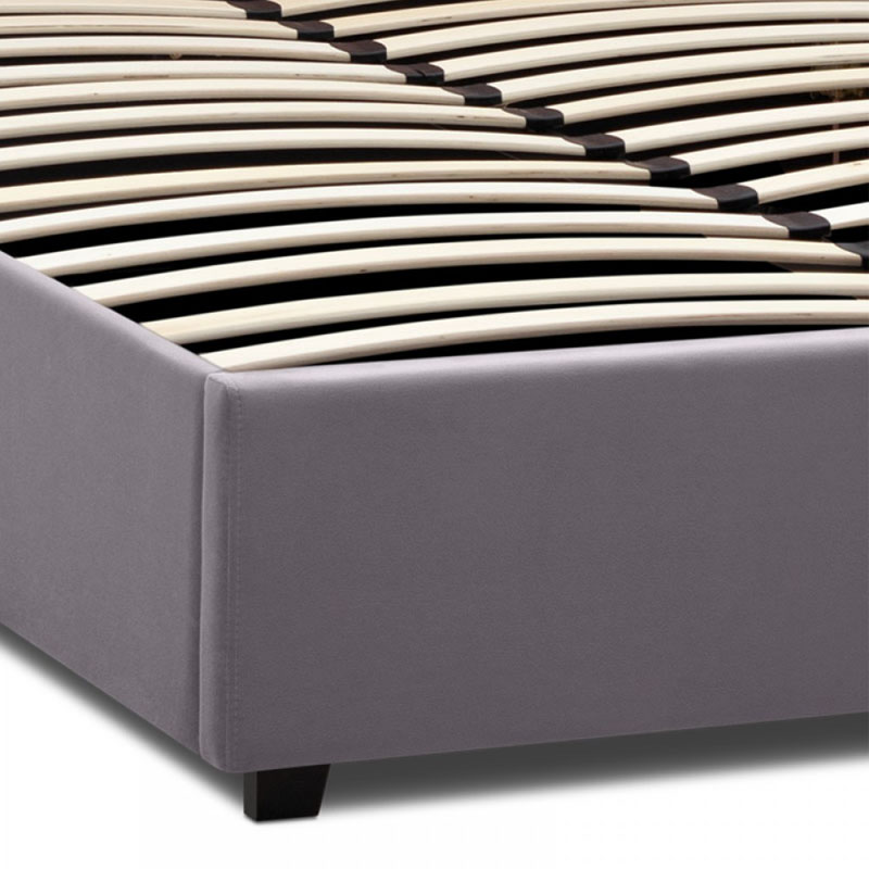 Κρεβάτι Kingston Megapap βελούδινο χρώμα γκρι 150x200εκ. Κρεβάτι Kingston Megapap βελούδινο χρώμα γκρι 150x200εκ.