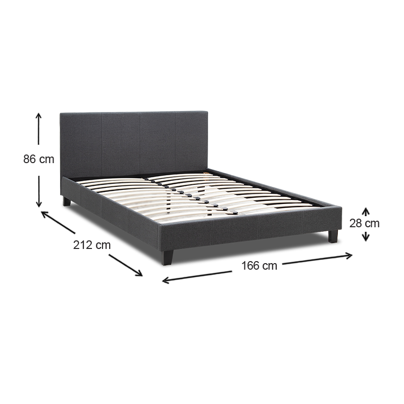 Κρεβάτι Flat Megapap υφασμάτινο χρώμα ανθρακί 160x200εκ. Κρεβάτι Flat Megapap υφασμάτινο χρώμα ανθρακί 160x200εκ.