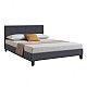 Κρεβάτι Flat Megapap από τεχνόδερμα χρώμα μαύρο ματ 150x200εκ. Κρεβάτι Flat Megapap από τεχνόδερμα χρώμα μαύρο ματ 150x200εκ.