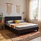 Κρεβάτι Flat Megapap από τεχνόδερμα χρώμα μαύρο ματ 150x200εκ. Κρεβάτι Flat Megapap από τεχνόδερμα χρώμα μαύρο ματ 150x200εκ.