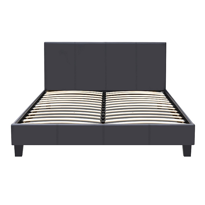 Κρεβάτι Flat Megapap από τεχνόδερμα χρώμα μαύρο ματ 150x200εκ. Κρεβάτι Flat Megapap από τεχνόδερμα χρώμα μαύρο ματ 150x200εκ.
