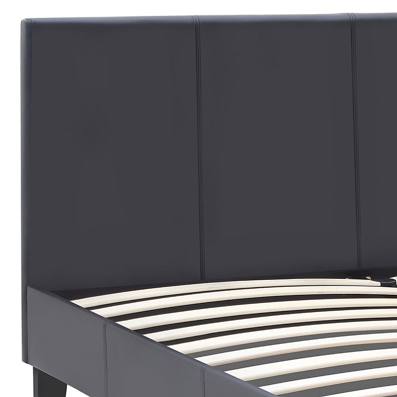 Κρεβάτι Flat Megapap από τεχνόδερμα χρώμα μαύρο ματ 150x200εκ. Κρεβάτι Flat Megapap από τεχνόδερμα χρώμα μαύρο ματ 150x200εκ.