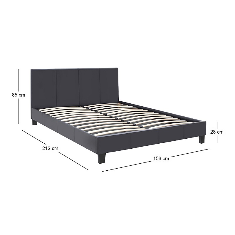 Κρεβάτι Flat Megapap από τεχνόδερμα χρώμα μαύρο ματ 150x200εκ. Κρεβάτι Flat Megapap από τεχνόδερμα χρώμα μαύρο ματ 150x200εκ.