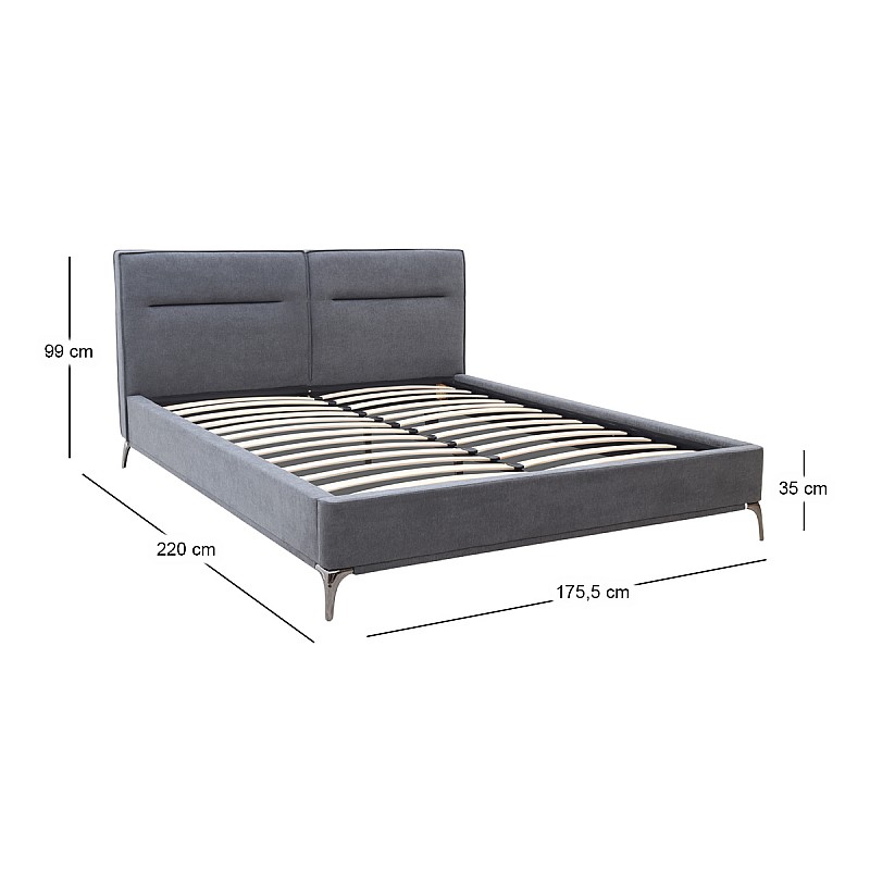 Κρεβάτι Megan Megapap υφασμάτινο χρώμα ανθρακί 160x200εκ. Κρεβάτι Megan Megapap υφασμάτινο χρώμα ανθρακί 160x200εκ.