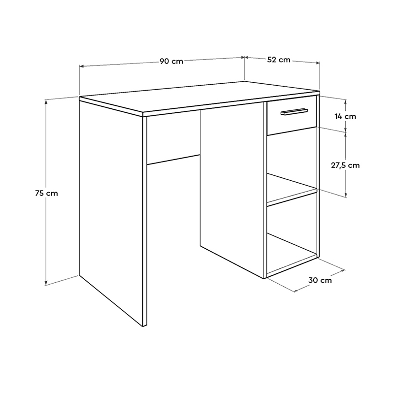 Γραφείο εργασίας Concept Pc Megapap από μελαμίνη σε χρώμα λευκό 90x52x75εκ. Γραφείο εργασίας Concept Pc Megapap από μελαμίνη σε χρώμα λευκό 90x52x75εκ.