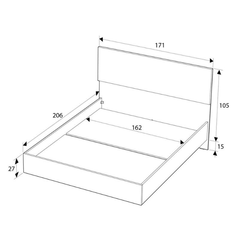 Κρεβάτι Oryana Megapap χρώμα καρυδί 160x200εκ. Κρεβάτι Oryana Megapap χρώμα καρυδί 160x200εκ.