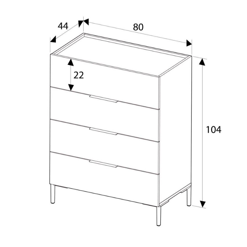 Συρταριέρα Oryana Megapap χρώμα καρυδί 80x44x104εκ. Συρταριέρα Oryana Megapap χρώμα καρυδί 80x44x104εκ.