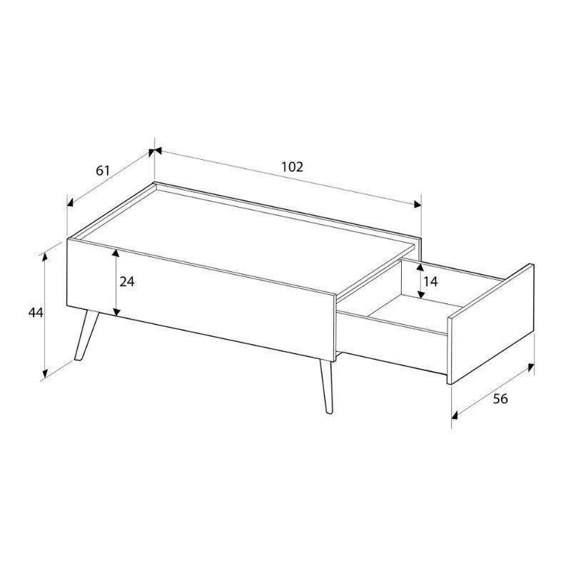 Τραπεζάκι σαλονιού Luna Megapap χρώμα florida oak 102x61x44εκ. Τραπεζάκι σαλονιού Luna Megapap χρώμα florida oak 102x61x44εκ.