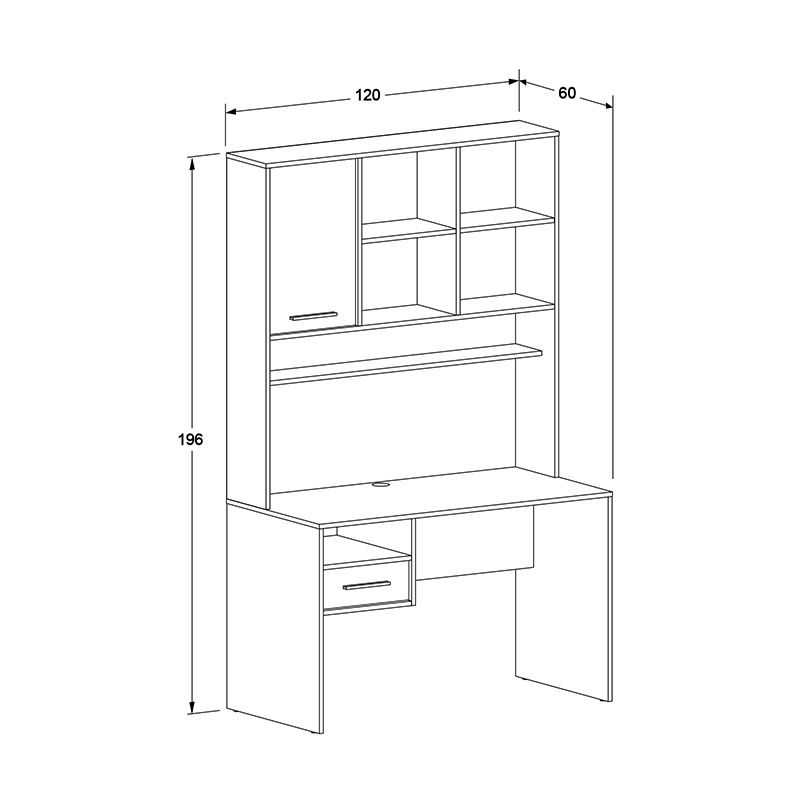 Γραφείο εργασίας London Megapap χρώμα λευκό - oak 120x60x196εκ. Γραφείο εργασίας London Megapap χρώμα λευκό - oak 120x60x196εκ.
