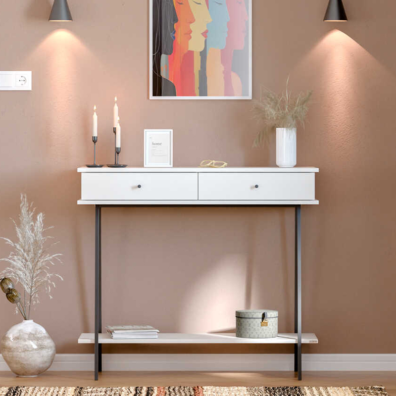 Κονσόλα Elite Megapap χρώμα λευκό του πάγου 100x40x88εκ. Κονσόλα Elite Megapap χρώμα λευκό του πάγου 100x40x88εκ.