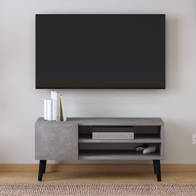 Έπιπλο τηλεόρασης Porto Megapap χρώμα γκρι ρετρό 90x32x42εκ. Έπιπλο τηλεόρασης Porto Megapap χρώμα γκρι ρετρό 90x32x42εκ.