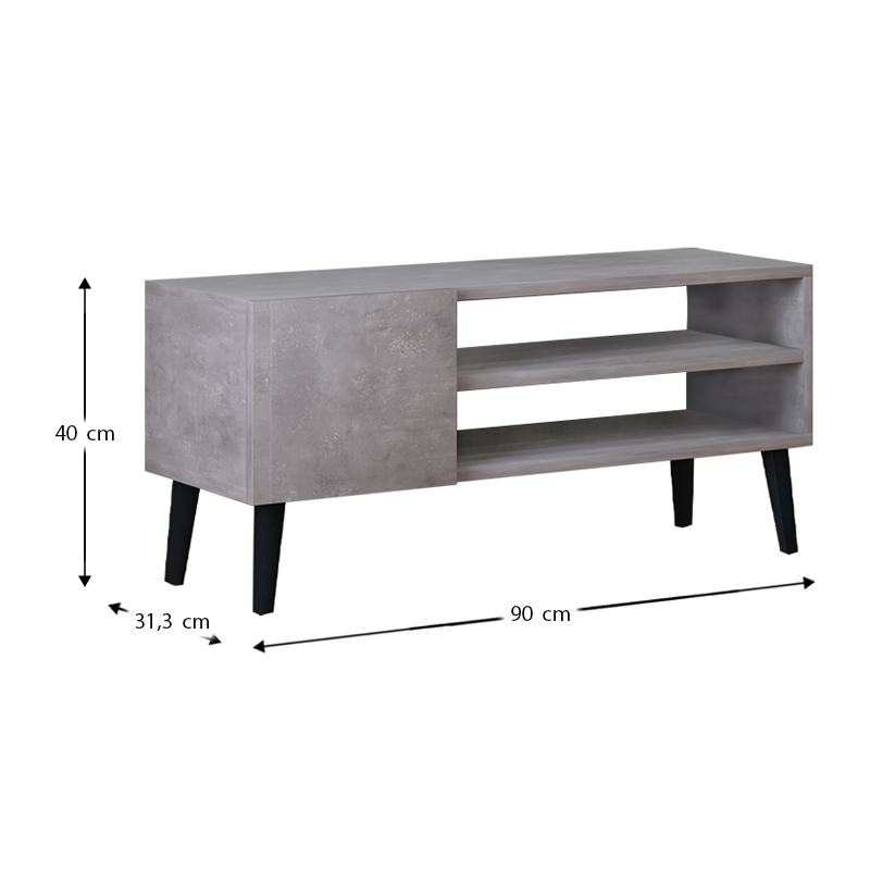 Έπιπλο τηλεόρασης Porto Megapap χρώμα γκρι ρετρό 90x32x42εκ. Έπιπλο τηλεόρασης Porto Megapap χρώμα γκρι ρετρό 90x32x42εκ.