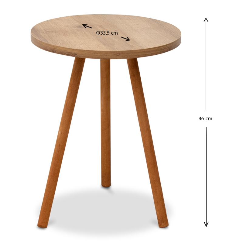 Βοηθητικό τραπεζάκι Roma Megapap από μελαμίνη χρώμα pine oak 33,5x33,5x46εκ. Βοηθητικό τραπεζάκι Roma Megapap από μελαμίνη χρώμα pine oak 33,5x33,5x46εκ.