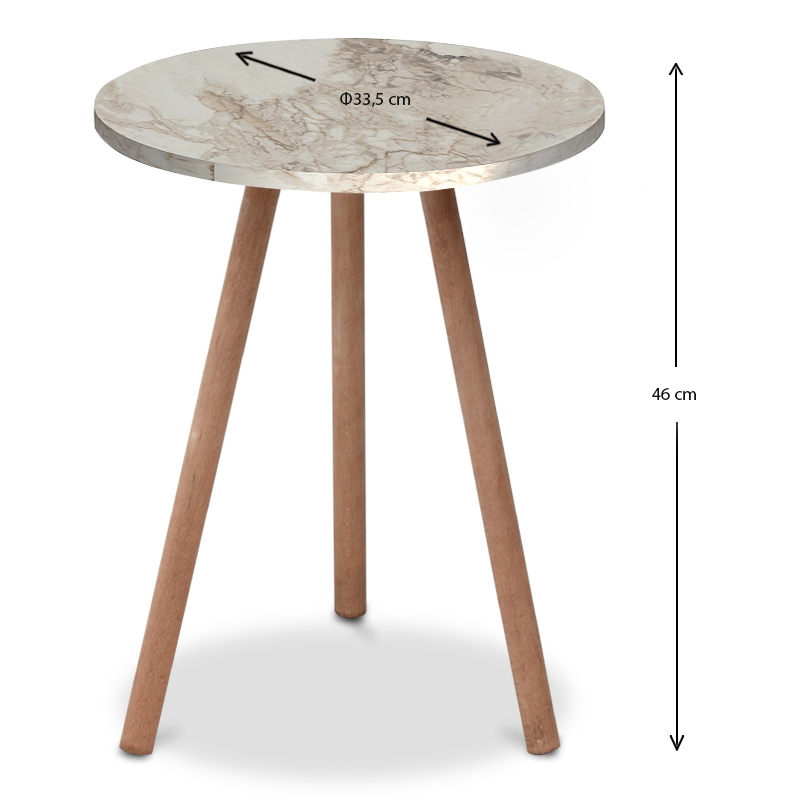 Βοηθητικό τραπεζάκι Roma Megapap χρώμα μπεζ εφέ μαρμάρου 33,5x33,5x46εκ. Βοηθητικό τραπεζάκι Roma Megapap χρώμα μπεζ εφέ μαρμάρου 33,5x33,5x46εκ.
