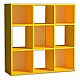 Βιβλιοθήκη Cube Megapap από μελαμίνη χρώμα κίτρινο 90x30x90εκ.