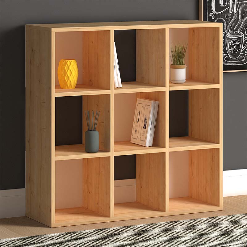 Βιβλιοθήκη Cube Megapap χρώμα oak 90x30x90εκ.