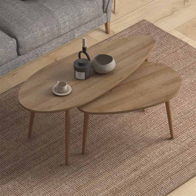Βοηθητικά τραπεζάκια Elips Megapap χρώμα pine oak 116x46x46εκ. Βοηθητικά τραπεζάκια Elips Megapap χρώμα pine oak 116x46x46εκ.