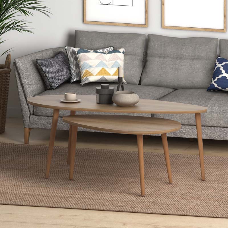 Βοηθητικά τραπεζάκια Elips Megapap χρώμα pine oak 116x46x46εκ. Βοηθητικά τραπεζάκια Elips Megapap χρώμα pine oak 116x46x46εκ.