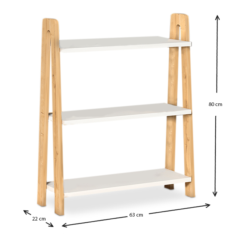 Βιβλιοθήκη Como Megapap από μελαμίνη χρώμα λευκό - oak 63x22x80εκ. Βιβλιοθήκη Como Megapap από μελαμίνη χρώμα λευκό - oak 63x22x80εκ.