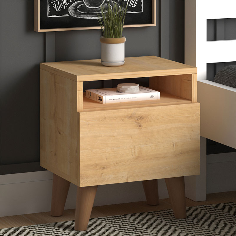Κομοδίνο Luce Megapap χρώμα oak 40x30x47,6εκ. Κομοδίνο Luce Megapap χρώμα oak 40x30x47,6εκ.