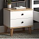 Κομοδίνο Luce Megapap από μελαμίνη χρώμα λευκό - oak 45x35x47εκ. Κομοδίνο Luce Megapap από μελαμίνη χρώμα λευκό - oak 45x35x47εκ.
