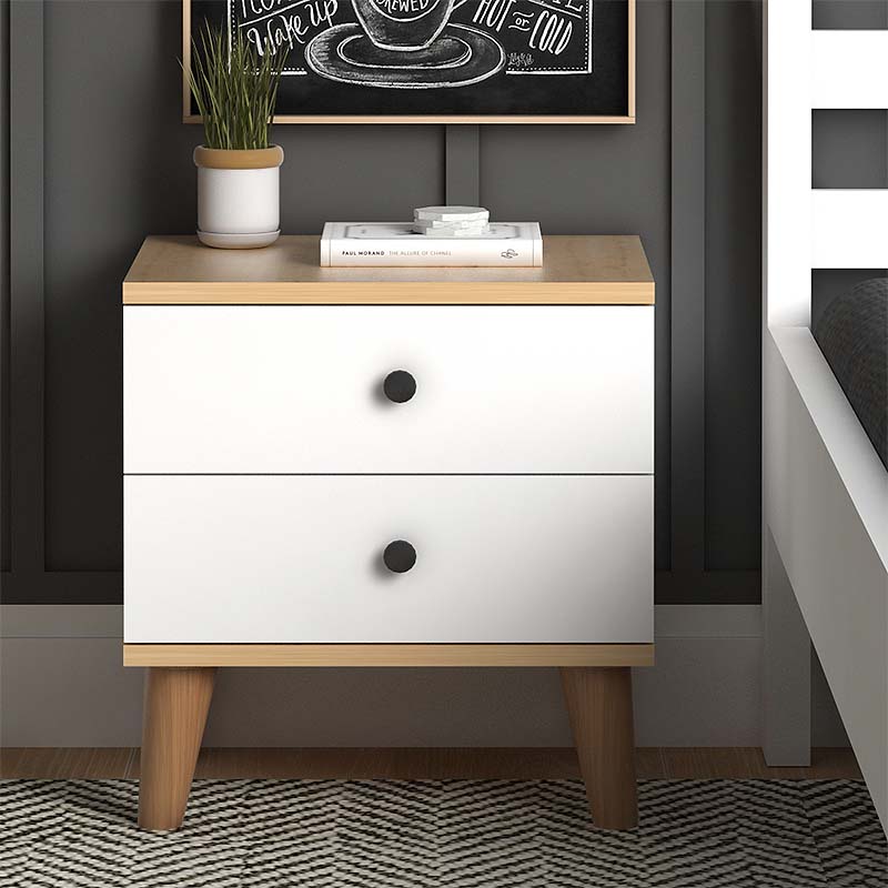 Κομοδίνο Luce Megapap από μελαμίνη χρώμα λευκό - oak 45x35x47εκ. Κομοδίνο Luce Megapap από μελαμίνη χρώμα λευκό - oak 45x35x47εκ.