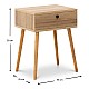Κομοδίνο Pauline Megapap μελαμίνης χρώμα pine oak 45x35x61εκ. Κομοδίνο Pauline Megapap μελαμίνης χρώμα pine oak 45x35x61εκ.