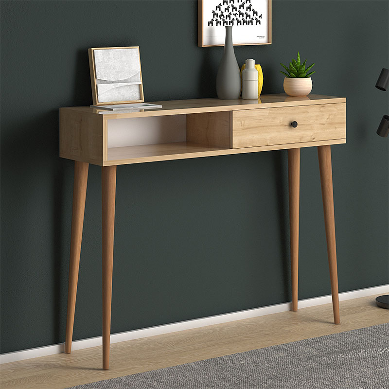 Κονσόλα μελαμίνης Napoli Megapap χρώμα oak 90x29x88εκ. Κονσόλα μελαμίνης Napoli Megapap χρώμα oak 90x29x88εκ.